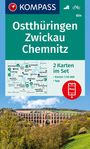 : KOMPASS Wanderkarten-Set 804 Ostthüringen, Zwickau, Chemnitz (2 Karten) 1:50.000, KRT