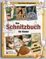 Text: "Charline Alcantara, Das Schnitzbuch für Kinder, Rituale für Familien, Mit HOLZBILDHAUEREI, edition riedenburg." 
Fotos von Schnitzarbeiten.