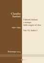 Claudio Sartori: I libretti italiani a stampa dalle origini al 1800. Catalogo analitico con 16 indici, Buch