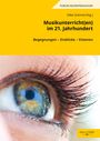 "Musikunterricht(en) im 21. Jahrhundert" oben. Darunter ein Nahaufnahme eines Auges mit geschwungenen Wimpern.