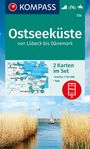 : KOMPASS Wanderkarten-Set 724 Ostseeküste von Lübeck bis Dänemark (2 Karten) 1:50.000, Div.