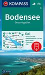 : KOMPASS Wanderkarte 1c Bodensee Gesamtgebiet 1:75.000, KRT