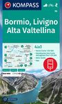 : KOMPASS Wanderkarte 96 Bormio, Livigno, Alta Valtellina 1:50.000, KRT