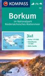 KOMPASS Wanderkarte 727 Borkum im Nationalpark Niedersächsisches Wattenmeer 1:15.000, KRT