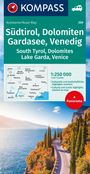 : KOMPASS Autokarte Südtirol, Dolomiten, Gardasee, Venedig 1:250.000, KRT