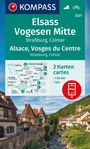 : KOMPASS Wanderkarten-Set 2221 Elsass, Vogesen Mitte, Alsace, Vosges du Centre (2 Karten) 1:50.000, KRT