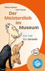"Der Meisterdieb im Museum. Ein Fall für Jaromir." Illustration eines Mannes mit Spitzbart und Dackel.
