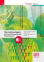 "Vernetzungen Wirtschaftsgeografie Arbeitsbuch" steht auf einem Cover mit Erdball-Illustrationen und stilisierten Figuren.