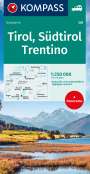 : KOMPASS Autokarte Tirol, Südtirol, Trentino/Tirolo, Alto Adige, Trentino 1:250.000, Div.