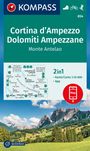 : KOMPASS Wanderkarte 654 Cortina d'Ampezzo, Dolomiti Ampezzane, Monte Antelao 1:25.000, KRT