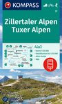 : KOMPASS Wanderkarte 37 Zillertaler Alpen, Tuxer Alpen 1:50.000, KRT