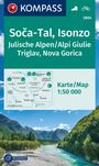 : KOMPASS Wanderkarte 2804 Soca-Tal, Isonzo, Alpi Giulie / Julische Alpen, Triglav, Nova Gorica 1:50.000, KRT