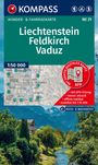 : KOMPASS Wanderkarte 21 Liechtenstein, Feldkirch, Vaduz 1:50.000, KRT