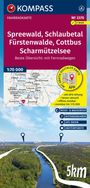 : KOMPASS Fahrradkarte 3370 Spreewald, Schlaubetal, Fürstenwalde, Cottbus, Scharmützelsee mit Knotenpunkten 1:70.000, KRT