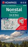KOMPASS Wanderkarte 95 Nonstal, Mendelpass, Val di Non, Passo della Mendola 1:50.000, KRT