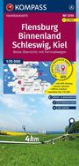 KOMPASS Fahrradkarte 3310 Flensburg Binnenland, Schleswig, Kiel 1:70.000, KRT