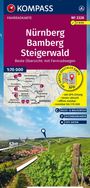 KOMPASS Fahrradkarte 3328 Nürnberg, Bamberg, Steigerwald 1:70.000, KRT