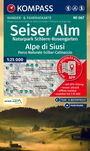 KOMPASS Wanderkarte 067 Seiser Alm, Naturpark Schlern-Rosengarten / Alpe di Siusi, Parco Naturale Sciliar-Catinaccio 1:25.000, KRT