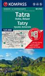 KOMPASS Wanderkarte 2130 Tatra Hohe, Belaer / Tatry, Vysoké, Belianske 1:25.000, KRT