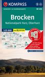 "WANDER- & FAHRRADKARTE", "Brocken Nationalpark Harz, Oberharz", "1:25 000", "APP". Landschaft mit Hügeln und Bäumen. Logo oben links.