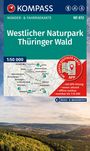 KOMPASS Wanderkarte 812 Westlicher Naturpark Thüringer Wald 1:50.000, KRT