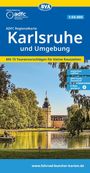 ADFC Regionalkarte Karlsruhe und Umgebung, wetterfest, reißfest, GPS-Tracks Download, E-Bike geeignet. Szenerie: Schloss und Park.