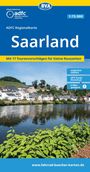 ADFC Regionalkarte Saarland, 17 Tourenvorschläge, wetterfest, GPS-Tracks, E-Bike-geeignet, www.fahrrad-buecher-karten.de.