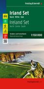 Ein grünes Cover zeigt "Irland Set", "Nord · Mitte · Süd", "Straßen- und Freizeitkarte". Unten Küstenlandschaft mit Klippen.