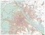 "Wien - Vienna - Vienne - Wenen..." steht oben, darunter eine detaillierte Stadtkarte mit Straßen, Flüssen und Grünflächen.