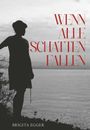 "WENN ALLE SCHATTEN FALLEN" steht in roter Schrift über einer Silhouette am Wasser. Autor: Brigita Egger.