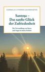"Santosa – Das sanfte Glück der Zufriedenheit" von Cornelia Sterner-Zahrnhofer. Sonnenuntergang über einem Wald.