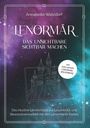 "Annabelle Watzdorf. LENORMÄR. DAS UNSICHTBARE SICHTBAR MACHEN. Silhouette eines Schlosses vor kosmischem Hintergrund."
