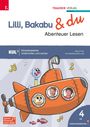„Lilli, Bakabu & du: Abenteuer Lesen“ steht oben. Unten ein oranges U-Boot mit Gesichtern und fröhlichen Charakteren.