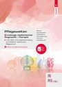 Pflegewelten: Grundzüge medizinischer Diagnostik + Therapie. Farbige Symbole von Organen auf rosa Hintergrund.