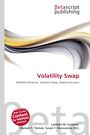 "Volatility Swap" oben begleitet von abstrakter gelber und grauer Wellenform. Betascript Publishing Logo.