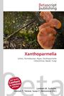 "Xanthoparmelia" in roter Schrift, Informationen über Flechten und Algen. Herausgeber sind Lambert M. Surhone et al.