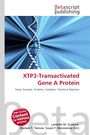 XTP3-Transactivated Gene A Protein. Stilisiertes DNA-Molekül in Blau. Logo: Betascript Publishing.