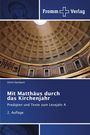 "Mit Matthäus durch das Kirchenjahr" von Ulrich Dambeck. Bild einer Kuppel mit Lichtstrahl, oberer Teil ein Logo.