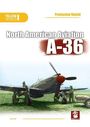 North American Aviation A-36 groß geschrieben, darunter ein Flugzeug mit Personen in grüner Kleidung. Links oben "YELLOW SERIES".
