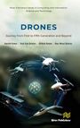 "Drones: Journey from First to Fifth Generation and Beyond". Illustration mit Drohnen und Flugzeugen in einem futuristischen Design.