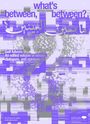Text: "what's between, between?" in Blau. "Gulf futures" und "An edited volume of essays, dialogues, and opinions" in Weiß. Design mit arabischen Schriftzeichen auf violett-silbernem Hintergrund.