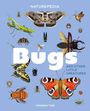 Text: "NATUREPEDIA", "Bugs AND OTHER LITTLE CREATURES", "whitestar kids". Verschiedene Insekten auf blauem Hintergrund.