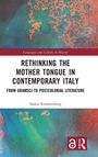 "Rethinking the Mother Tongue in Contemporary Italy" und Autor Saskia Kroonenberg. Farbige abstrakte Hintergrundgrafik.