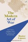"The Modern Art of War" und "Hunter Liguore". Illustrationen mit geometrischen Mustern und floralen Elementen.
