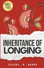„Women's Untold Stories“, „Inheritance of Longing“, „Tuljha B. Reddy“. Rote Illustration mit Blumen.