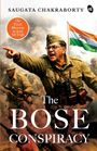 "The Final Mission to find NETAJI", "The BOSE CONSPIRACY", Soldat zeigt, Soldaten im Hintergrund, Flagge mit Tiger.
