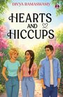 "Hearts and Hiccups" von Divya Ramaswamy. Drei Personen, zwei Frauen und ein Mann, stehen lächelnd auf einem Pfad.