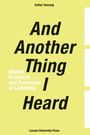 Gelber Hintergrund. Oben: "Esther Venrooij". Groß: "And Another Thing I Heard". Unten: "Leuven University Press".
