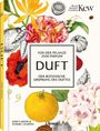 Text: "Von der Pflanze zum Parfum. DUFT. Der botanische Ursprung des Duftes." Illustrationen von Blumen und einer Zitrone.