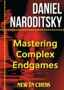 Der Text: "Mastering Complex Endgames" und "New in Chess". Im Hintergrund ein verschwommener Schachbrett-Turm.